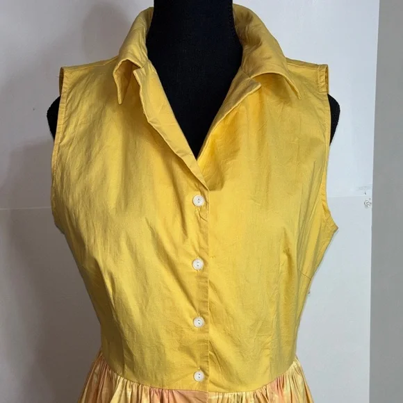 Banned Apparel Parasol Midi Dress Large Retro 50s Pinup Novelty Print Yellow - Picture 7 of 13